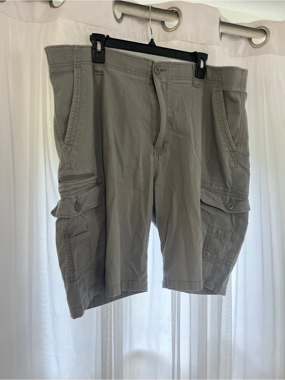 Men's Cargo Shorts Light Gray summer outdoor fishing size 42 wear first zip poc